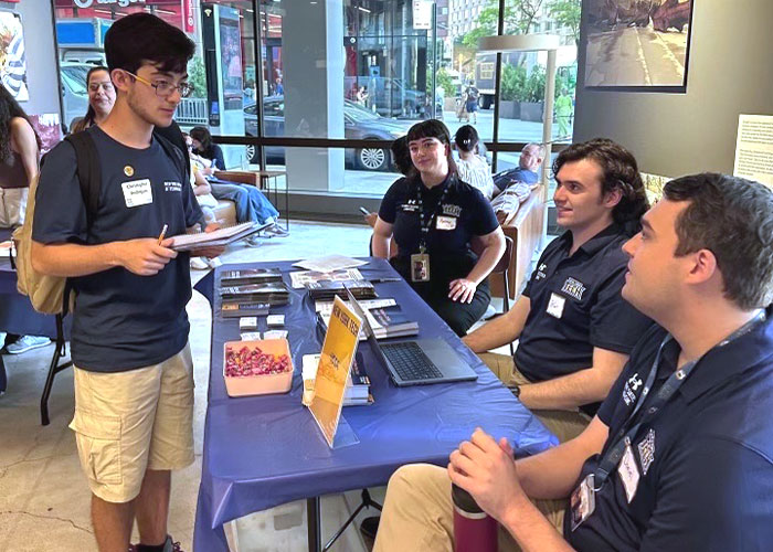 New student orientation on the New York City campus.