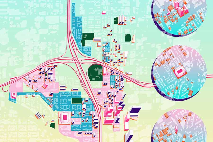 A colors illustration of a city