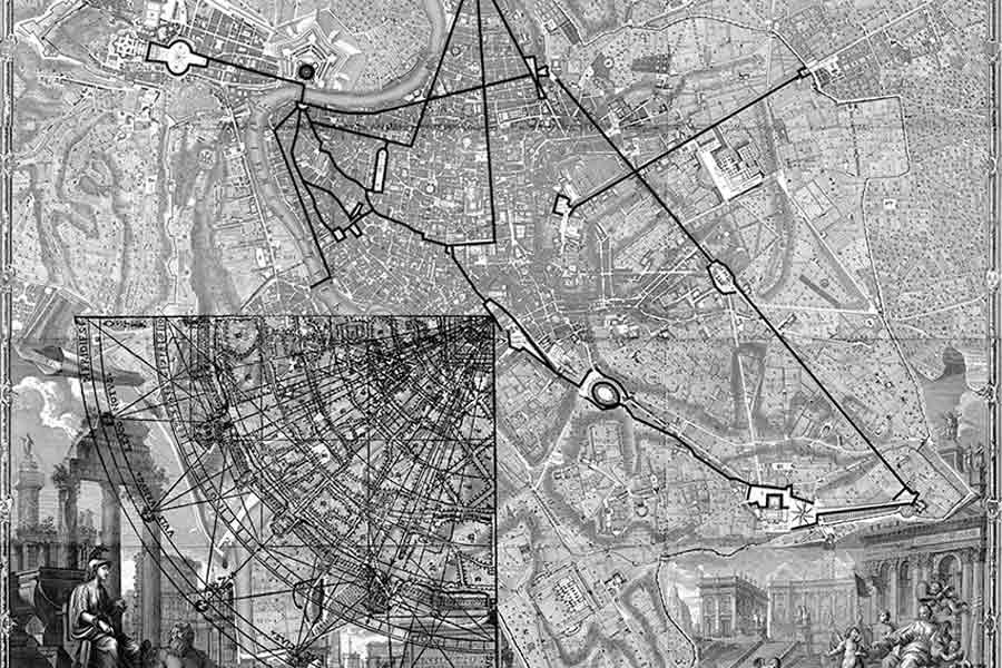 A map view of a city