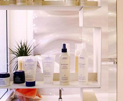 Furniture Design, Open Shelve Stand of Hair Salon in Verona, Italy