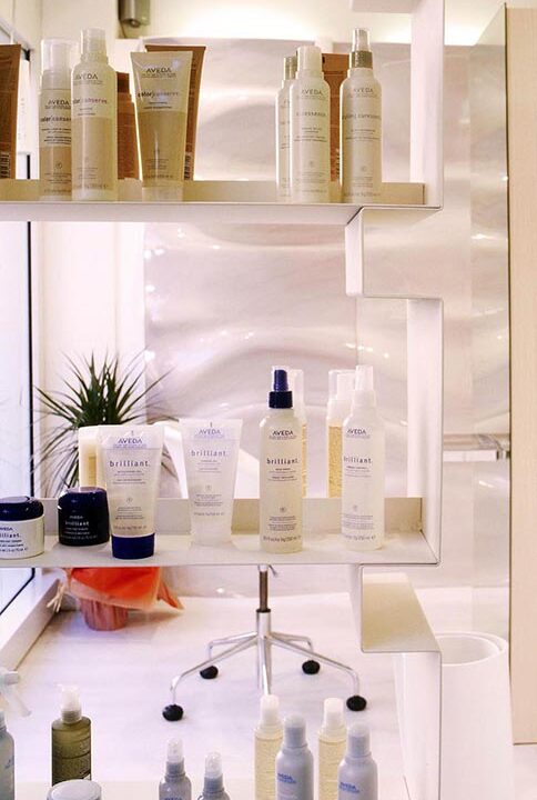 Furniture Design, Open Shelve Stand of Hair Salon in Verona, Italy