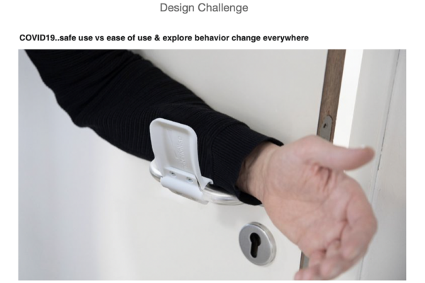 Design Challenge Covid-19 Safe use vs. ease of use, and explore behavior change everywhere.