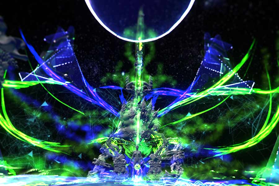 A 3D rendering of a fantasy land