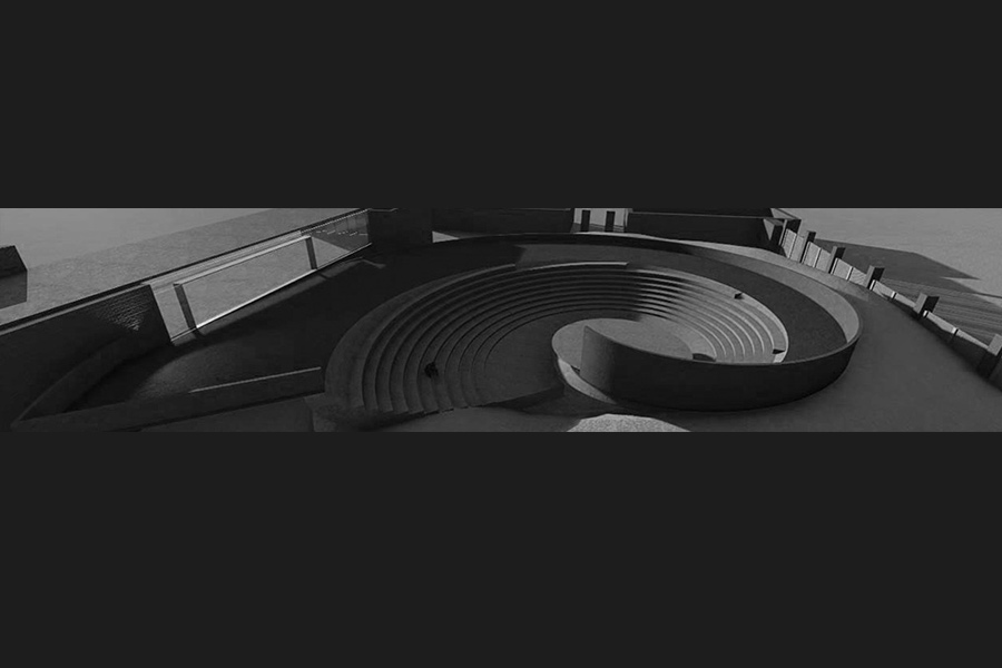 Interior design rendering of a modern space