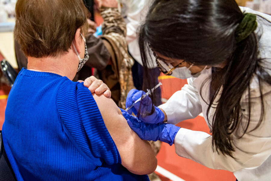 A child receiving a vaccine