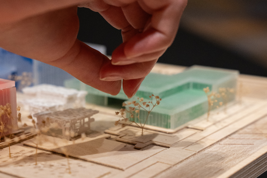 Architectural model of a city