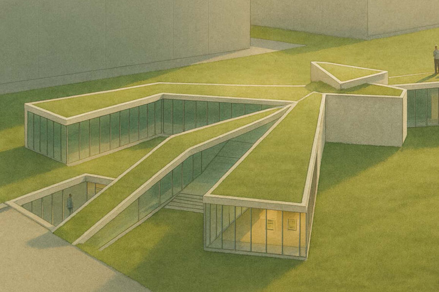 Architectural rendering of a building