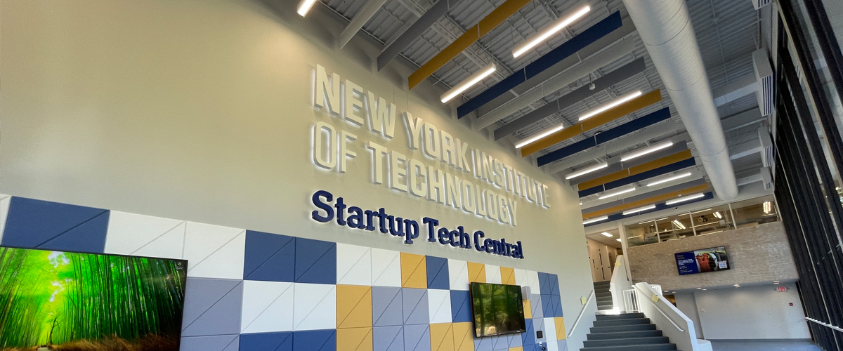 Startup Tech Central sign on a wall