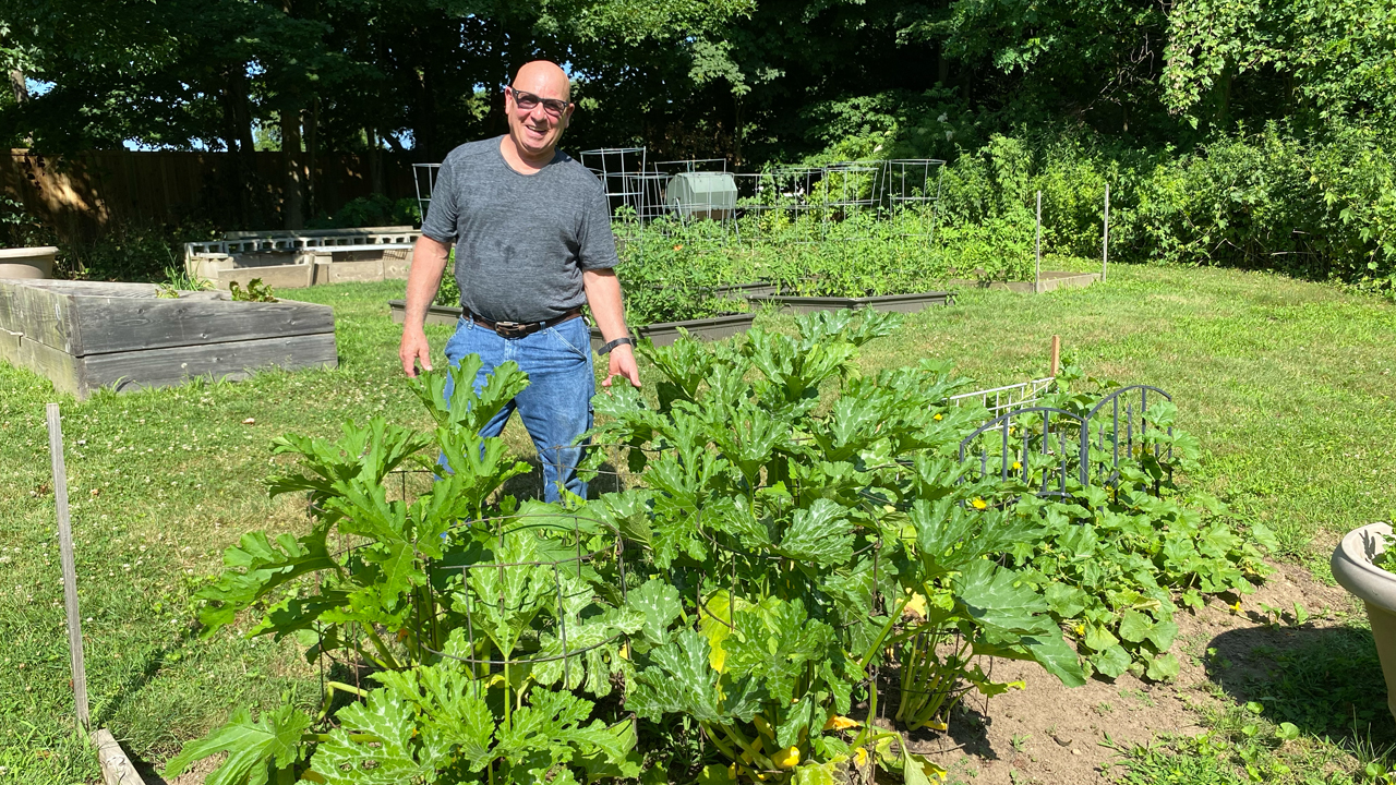 Jimmy O'Rourke in the garden