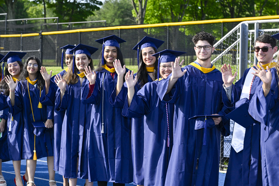 Graduates in caps and gowns