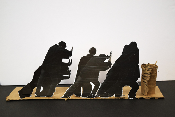 A4 paper printed, cardboard, wooden board, wooden cylinder