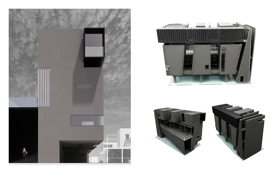 Rendered Elevation and Physical Model Images