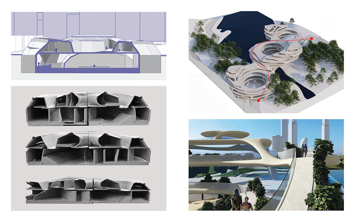 Section, Physical Model, Axonometric and Rendering