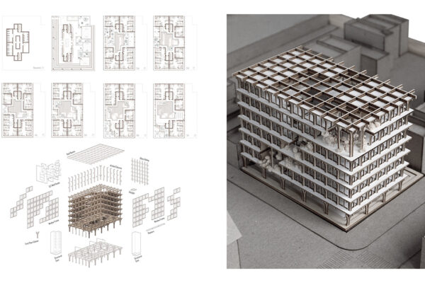 Floor Plans, Pull-Apart Axonometric and Physical Model