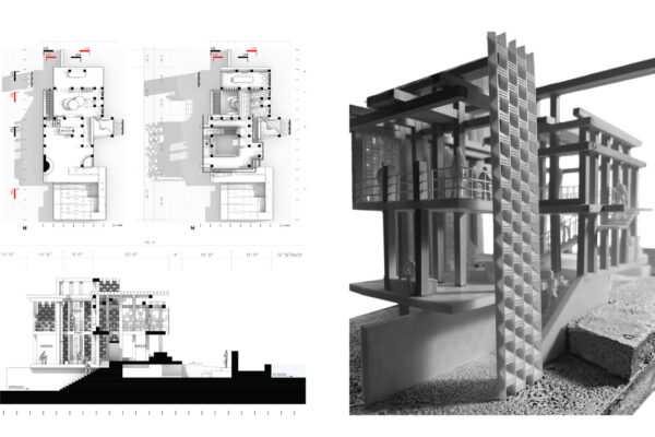 Floor Plans and a Section along the Physical Model