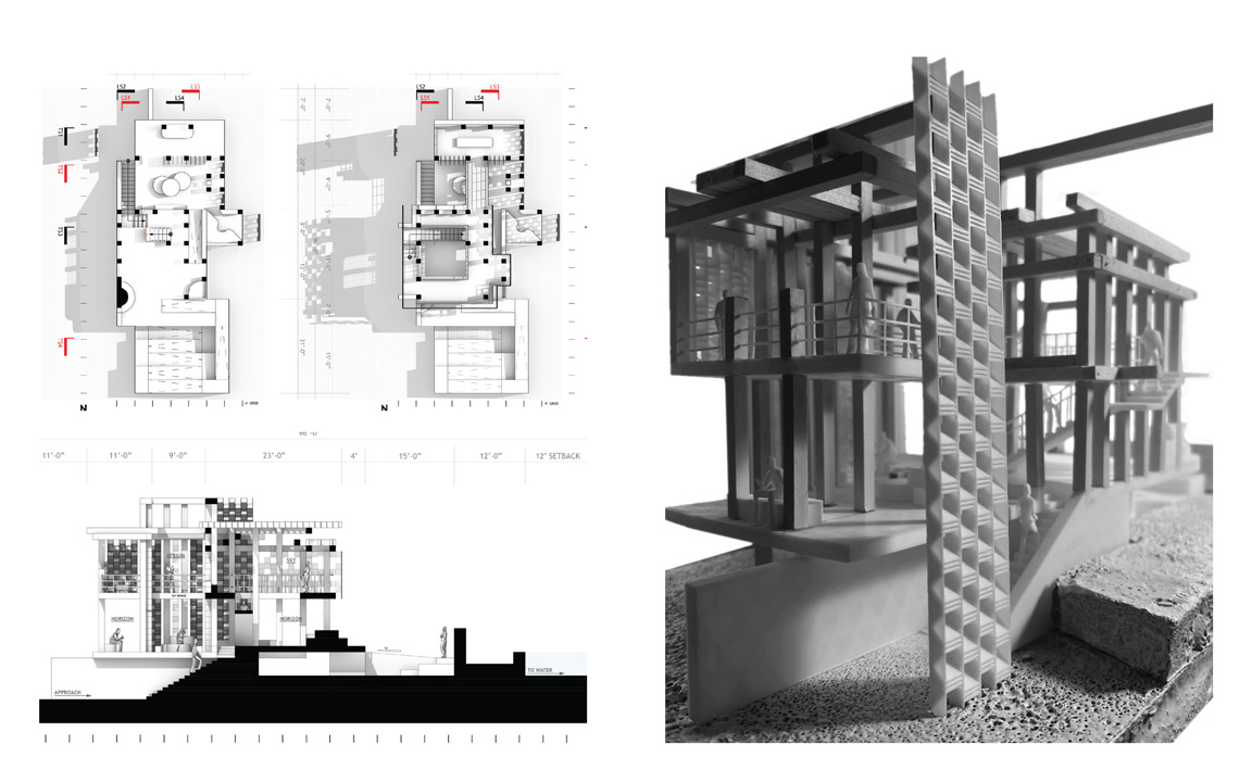 Floor Plans and a Section along the Physical Model