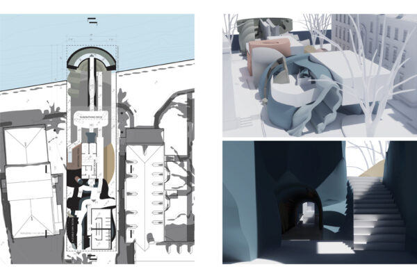 Top Floor Plan and Views of the Bathhouse