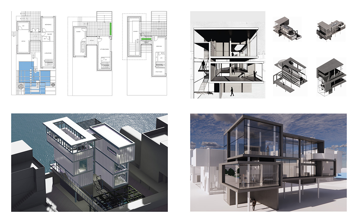 Floor Plans, Renderings, Section Perspective and Axonometrics