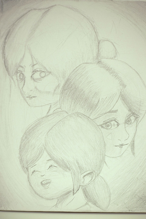 Canvas, pencil