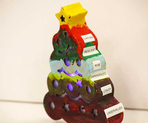 paper mache, plastic