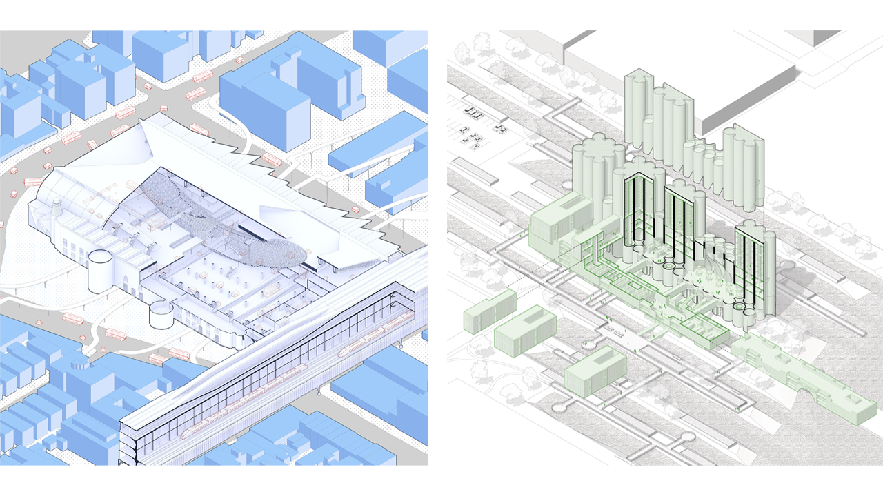 Two architectural sketches