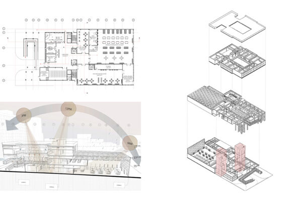 Floor Plan, Environmental Longitudinal Section, and Exploded Diagram