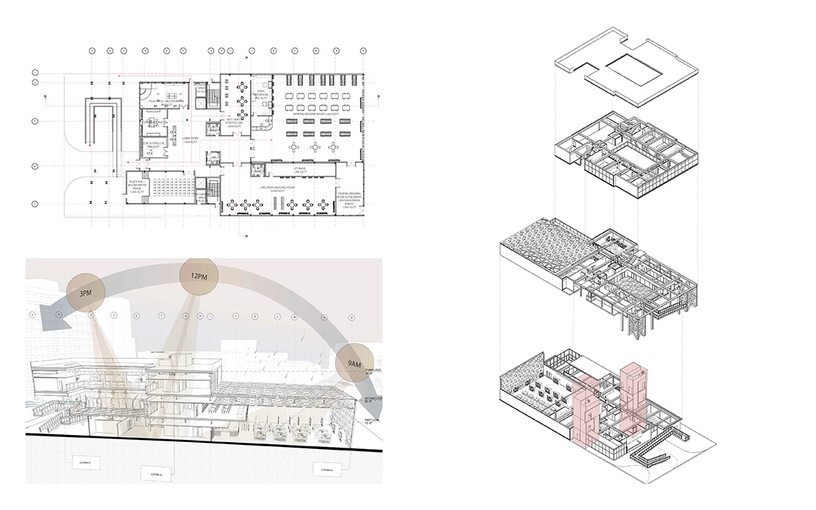 Floor Plan, Environmental Longitudinal Section, and Exploded Diagram