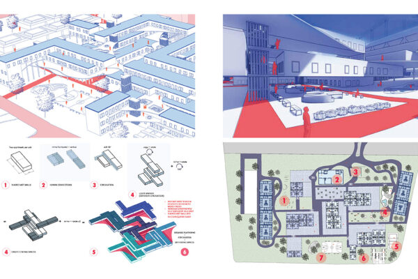 Overall Drawing, Program Diagram, Interior View, and Floor Plan