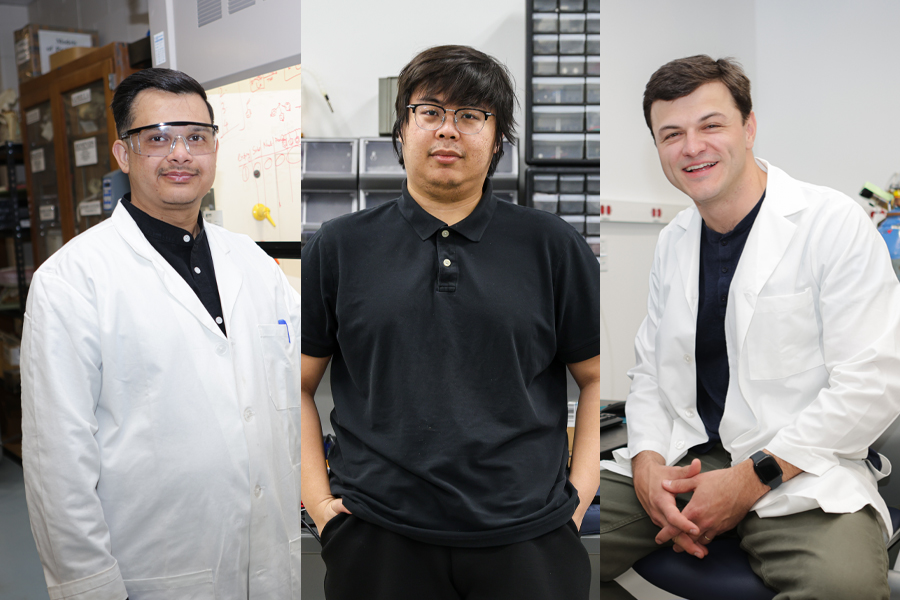 Portraits of Zakir Hossain, Yihan Xu, and Christopher Janton