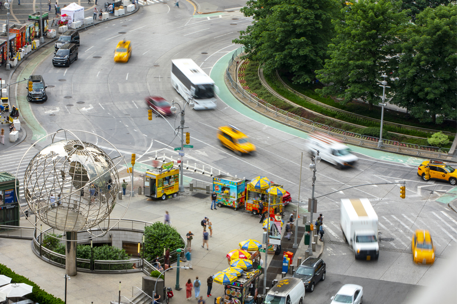 Traffic in Columbus Circle New York City