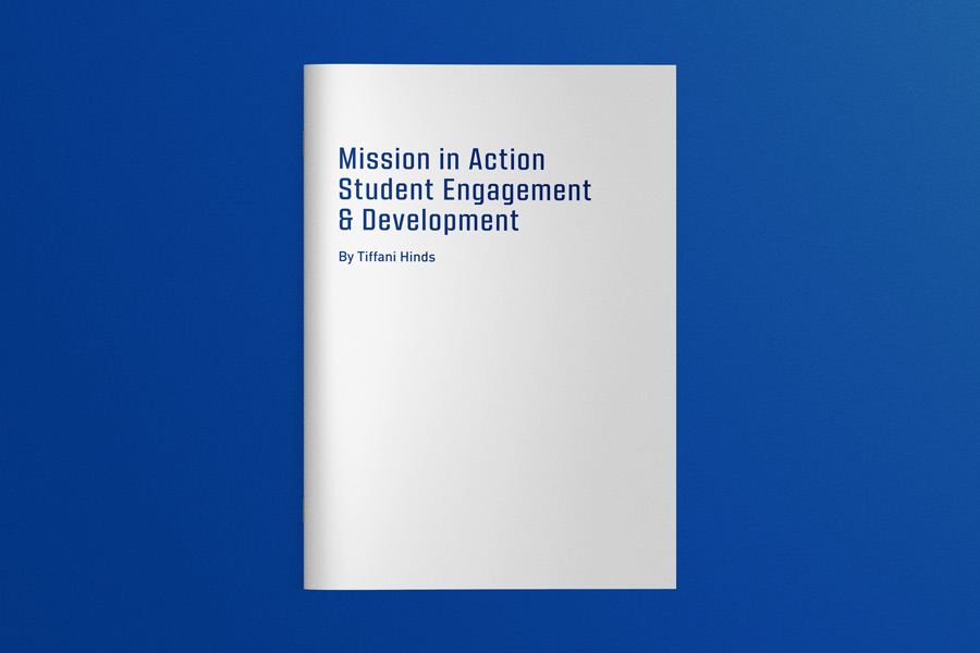 A light document on a dark blue background. With the title of Tiffani Hinds document