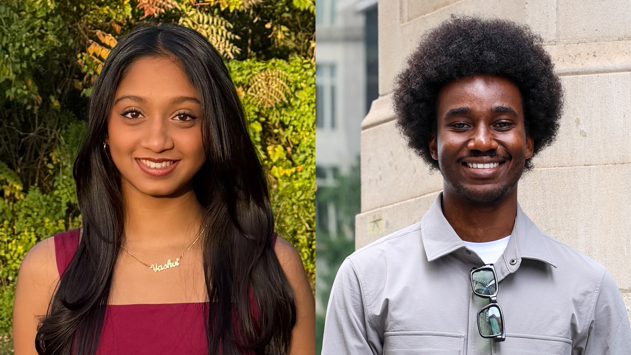 Portraits of Yasvhi Patel and Best Justus