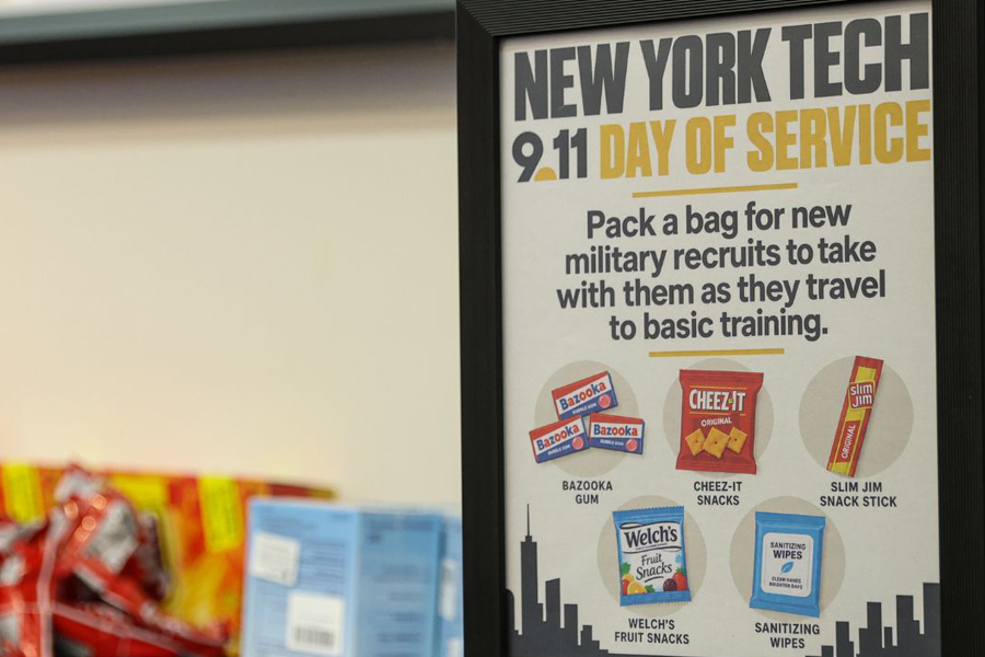 New York Tech Day of Service sign