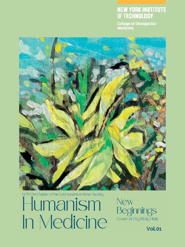 Cover of Humanism in Medicine Vol. 01, New Beginnings, with cover art by Molly Helle