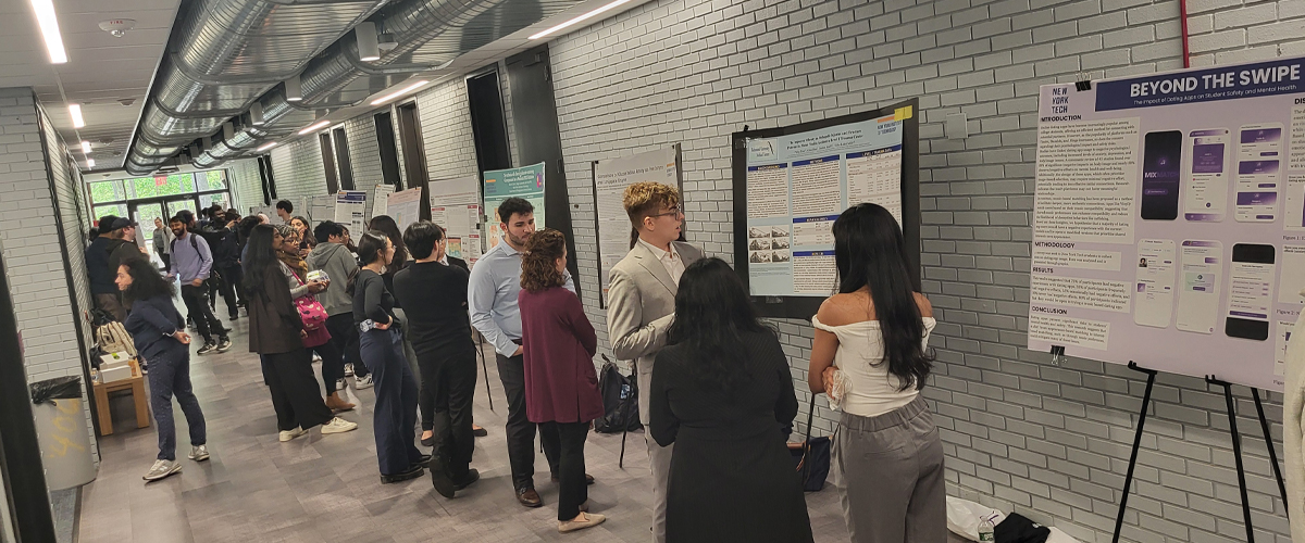 Students presenting their posters